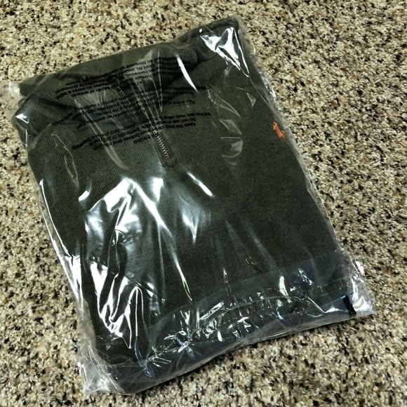 Polo Ralph Lauren Pullover Sweater Long Sleeve 1/4 Zip Size L Green 100% Cotton - Picture 7 of 7